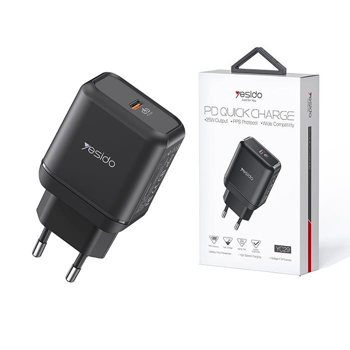 شارژر دیواری یسیدو مدل YC29 توان 25 وات Yesido YC29 Charger 25W